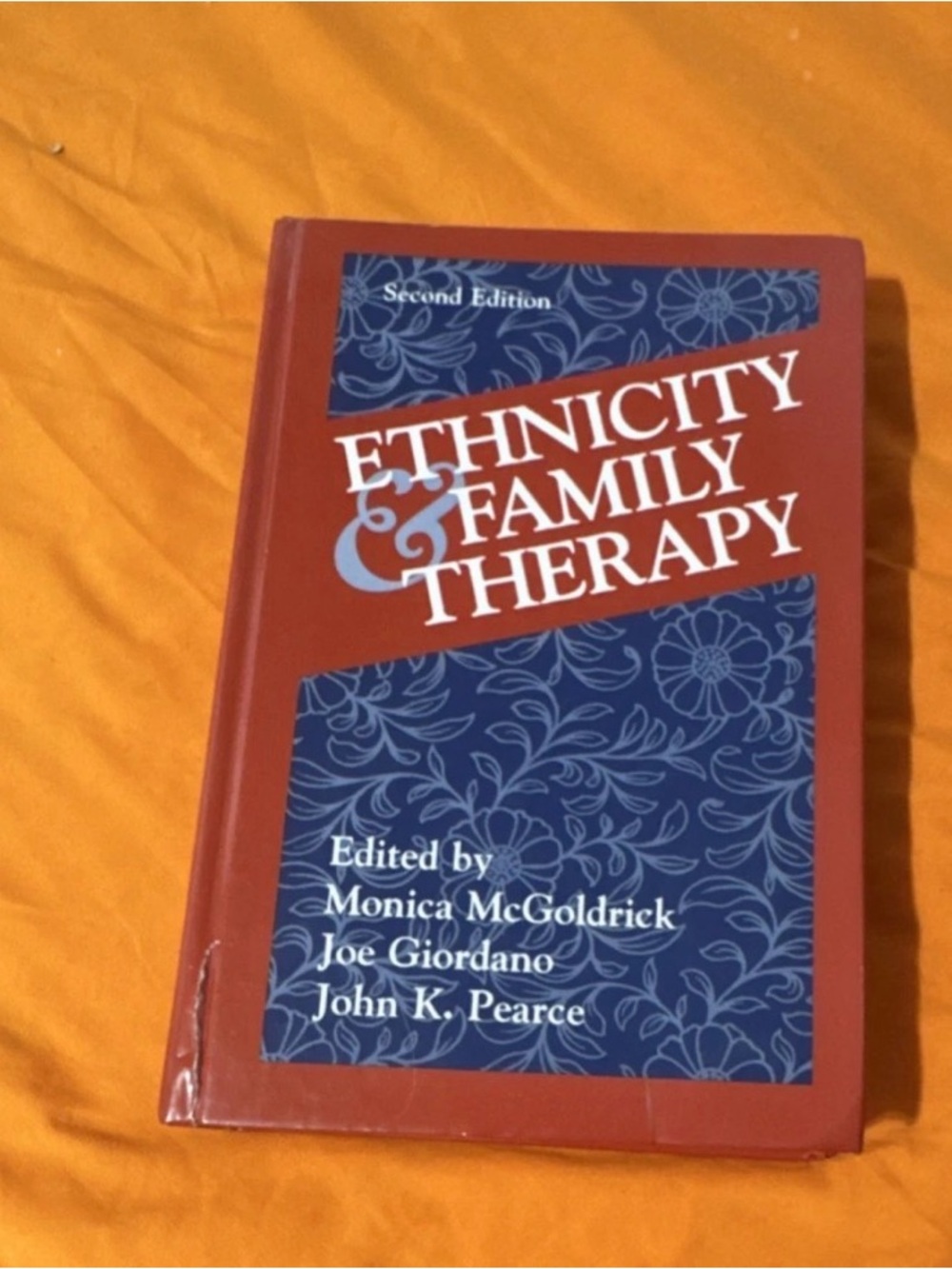 Ethnicity & Family Therapy Hardcover Book - Red and Blue